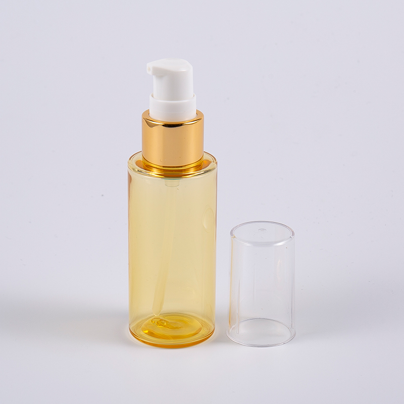 আধা-স্বচ্ছ রঙের গোলাকার আকৃতি 50ml PETG পুরু ওয়াল লোশন বোতল সঙ্গে পাম্প 