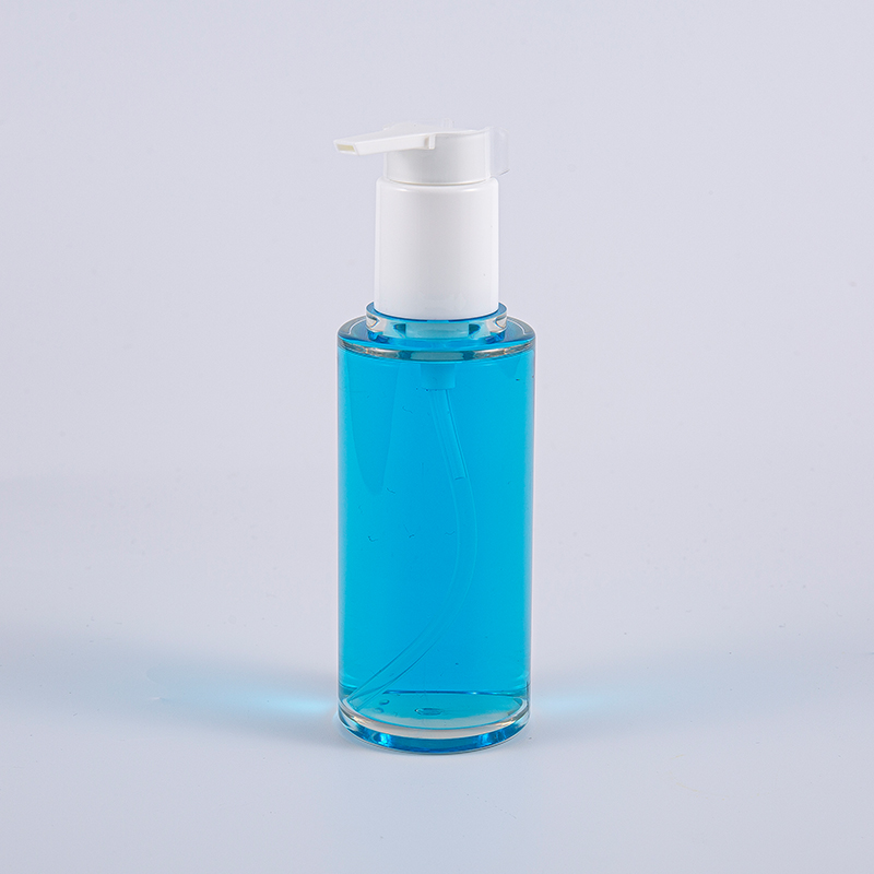 সাদা প্লাস্টিকের পাম্প সহ PETG 100ml রাউন্ড আকৃতির লোশন বোতল পরিষ্কার করুন