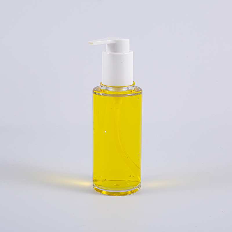 সাদা প্লাস্টিকের পাম্প সহ PETG 100ml রাউন্ড আকৃতির লোশন বোতল পরিষ্কার করুন