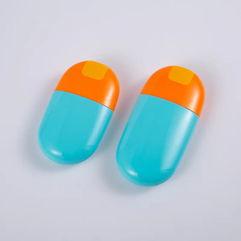 সলিড নীল রঙের 30ml 50ml EVOH মাল্টি-লেয়ার সানস্ক্রিন বোতল স্ক্রু ক্যাপ সহ