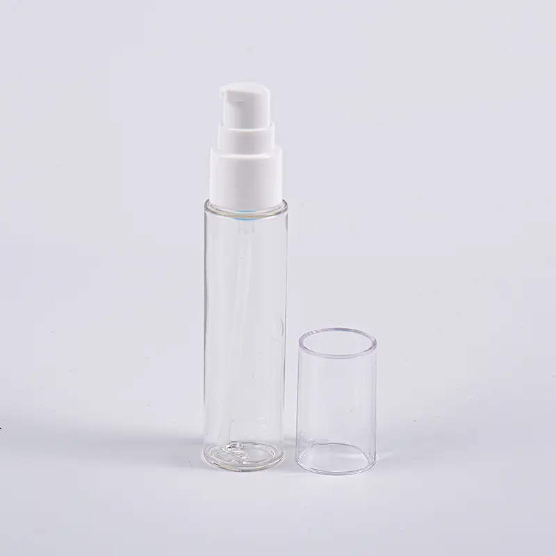 ভ্রমণে পাম্প সহ 20ml 30ml 40ml স্লিম PETG লোশন বোতল ব্যবহার করুন