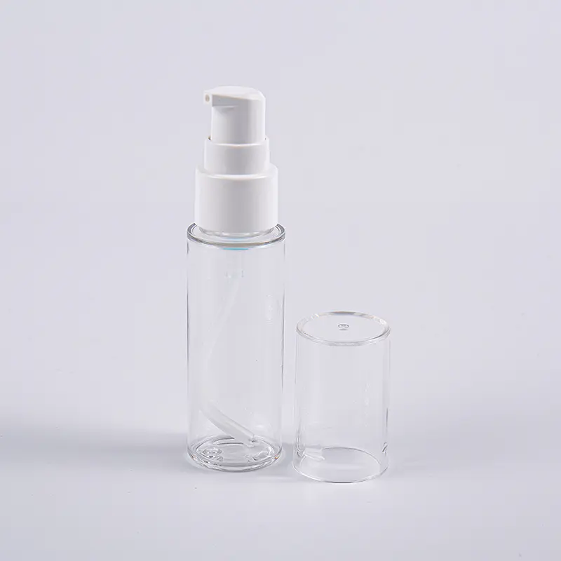 বিভিন্ন রঙের বৃত্তাকার আকৃতি 30ml PETG লোশন বোতল সঙ্গে পাম্প ভ্রমণ ব্যবহার