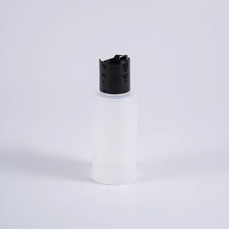 ফ্লিপ ক্যাপ সহ ফ্রস্ট 75ml পলিথিন রাউন্ড বোতল