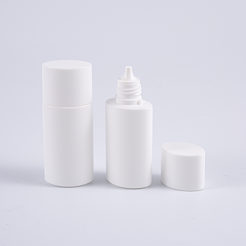 ওভাল আকৃতির সাদা 15ml PE সানস্ক্রিন বোতল 
