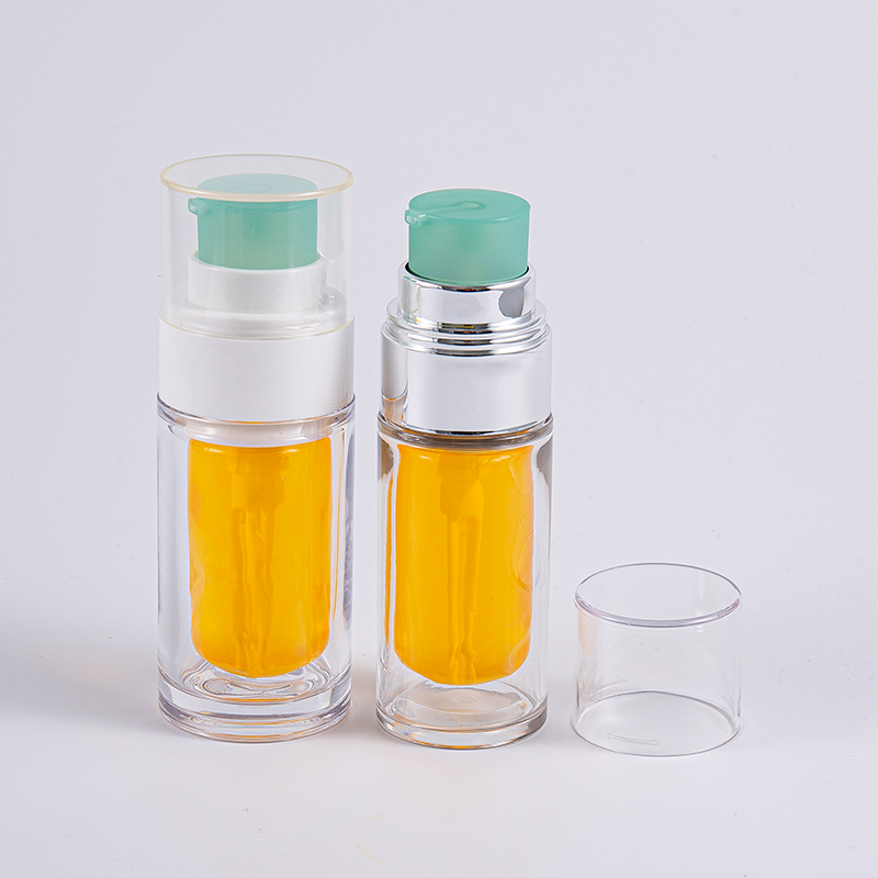 পাম্প সহ মাল্টি-লেয়ার কম্পোজিট ইনার ব্যাগ 30ml 50ml ভ্যাকুয়াম বোতল সহ PETG বোতল পরিষ্কার করুন